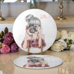 - Supla2li-584-Gorsel1 - Realhomes  Realhomes Fashion Girl Dijital Baskılı Modern 2'li Yuvarlak Servis Altlığı - Supla Realhomes