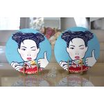 - Supla2li-5841-Gorsel2 - Realhomes Realhomes Suşi Yiyen Japon Kız Desenli Modern 2'li Yuvarlak Servis Altlığı - Supla Realhomes