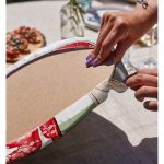 Realhomes Dal Detaylı Şemsiyeli Japon Kızlar Modern 2'li Yuvarlak Servis Altlığı - Supla Realhomes