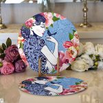 Realhomes Kuş ve Gül Detaylı Kadın Motifli Modern 2'li Yuvarlak Servis Altlığı - Supla Realhomes