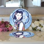 - Supla2li-5847-Gorsel3 - Realhomes Realhomes Çiçek Detaylı Modern Kadın Motifli 2'li Yuvarlak Servis Altlığı - Supla Realhomes