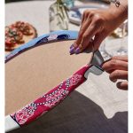 Realhomes İnci Kolyeli Japon Kadın Dijital Baskılı Modern 2'li Yuvarlak Servis Altlığı - Supla Realhomes