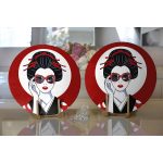 - Supla2li-5862-Gorsel2 - Realhomes Realhomes Gözlüklü Cool Japon Kadın Desenli Modern 2'li Yuvarlak Servis Altlığı - Supla Realhomes