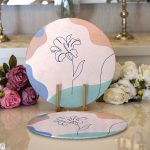 Realhomes Gül Desenli Bohemian Özel Tasarım Modern 2'li Yuvarlak Servis Altlığı - Supla Realhomes