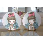 - Supla2li-587-Gorsel2 - Realhomes Realhomes Fashion Girl Dijital Baskılı Modern 2'li Yuvarlak Servis Altlığı - Supla Realhomes