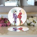 Realhomes Dijital Baskılı Özel Tasarım Modern 2'li Yuvarlak Servis Altlığı - Supla Realhomes