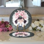 - Supla2li-590-Gorsel3 - Realhomes  Realhomes Fashion Girl Dijital Baskılı Modern 2'li Yuvarlak Servis Altlığı - Supla Realhomes