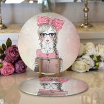 - Supla2li-595-Gorsel1 - Realhomes Realhomes Fashion Girl Dijital Baskılı Modern 2'li Yuvarlak Servis Altlığı - Supla Realhomes