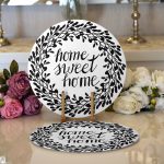 Realhomes Home Sweet Home Dijital Baskılı Modern 2'li Yuvarlak Servis Altlığı - Supla Realhomes