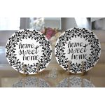 Realhomes Home Sweet Home Dijital Baskılı Modern 2'li Yuvarlak Servis Altlığı - Supla Realhomes