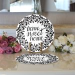 Realhomes Home Sweet Home Dijital Baskılı Modern 2'li Yuvarlak Servis Altlığı - Supla Realhomes