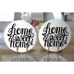 Realhomes Home Sweet Home Dijital Baskılı Modern 2'li Yuvarlak Servis Altlığı - Supla Realhomes