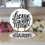 Realhomes Home Sweet Home Dijital Baskılı Modern 2'li Yuvarlak Servis Altlığı - Supla Realhomes