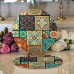 - Supla2li-6062-Gorsel1 - Realhomes Realhomes Özel Tasarım Dijital Baskılı Modern 2'li Yuvarlak Servis Altlığı - Supla Realhomes