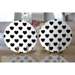 Realhomes Modern Kalp Desenli Dijital Baskılı Kılı 2'li Yuvarlak Servis Altlığı - Supla Realhomes