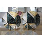 Realhomes Özel Tasarım Dijital Baskılı Modern 2'li Yuvarlak Servis Altlığı - Supla Realhomes