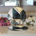 Realhomes Özel Tasarım Dijital Baskılı Modern 2'li Yuvarlak Servis Altlığı - Supla Realhomes