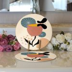 - Supla2li-6169-Gorsel3 - Realhomes Realhomes Özel Tasarım Dijital Baskılı Modern 2'li Yuvarlak Servis Altlığı - Supla Realhomes