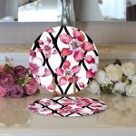 - Supla2li-6186-Gorsel3 - Realhomes Realhomes Özel Tasarım Dijital Baskılı Modern 2'li Yuvarlak Servis Altlığı - Supla Realhomes