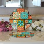 - Supla2li-6337-Gorsel3 - Realhomes  Realhomes Özel Tasarım Dijital Baskılı Modern 2'li Yuvarlak Servis Altlığı - Supla Realhomes