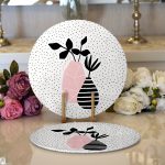 - Supla2li-6408-Gorsel1 - Realhomes Realhomes Özel Tasarım Dijital Baskılı Modern 2'li Yuvarlak Servis Altlığı - Supla Realhomes