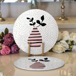 - Supla2li-6409-Gorsel1 - Realhomes Realhomes Özel Tasarım Dijital Baskılı Modern 2'li Yuvarlak Servis Altlığı - Supla Realhomes