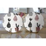 Realhomes Özel Tasarım Dijital Baskılı Modern 2'li Yuvarlak Servis Altlığı - Supla Realhomes