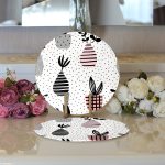 Realhomes Özel Tasarım Dijital Baskılı Modern 2'li Yuvarlak Servis Altlığı - Supla Realhomes