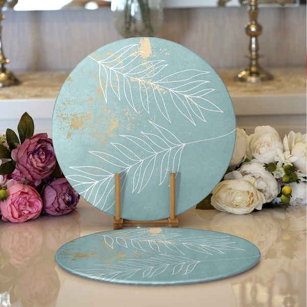 Realhomes Sevgililer Günü Temalı Özel Tasarım Dijital Baskılı Modern 2'li Yuvarlak Servis Altlığı - Supla Realhomes