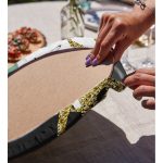 Realhomes Kafes Ve Kuş Motifli Gold Modern Motifler 2'li Yuvarlak Servis Altlığı - Supla Realhomes