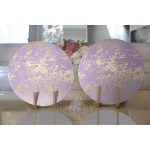 - Supla2li-7013-Gorsel2 - Realhomes Realhomes Mor Renkli Gradyan Desenli Dijital Baskılı Modern 2'li Yuvarlak Servis Altlığı - Supla Realhomes