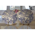 Realhomes Koyu Renkli Gradyan Desenli Dijital Baskılı Modern 2'li Yuvarlak Servis Altlığı - Supla Realhomes