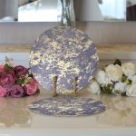 Realhomes Koyu Renkli Gradyan Desenli Dijital Baskılı Modern 2'li Yuvarlak Servis Altlığı - Supla Realhomes