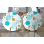 - Supla2li-7018-Gorsel2 - Realhomes Realhomes Beyaz Zeminde Mavi Gold Puanlı Dijital Baskılı Modern 2'li Yuvarlak Servis Altlığı - Supla Realhomes