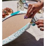 - Supla2li-7018-Gorsel4 - Realhomes Realhomes Beyaz Zeminde Mavi Gold Puanlı Dijital Baskılı Modern 2'li Yuvarlak Servis Altlığı - Supla Realhomes