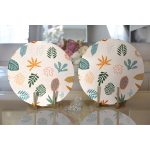 - Supla2li-7020-Gorsel2 - Realhomes Realhomes Ekru Zeminli Yaprak Motifler Dijital Baskılı Modern 2'li Yuvarlak Servis Altlığı - Supla Realhomes