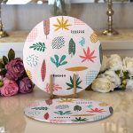 - Supla2li-7022-Gorsel1 - Realhomes Realhomes Renkli Amazon Yapraklı Motifler Dijital Baskılı Modern 2'li Yuvarlak Servis Altlığı - Supla Realhomes