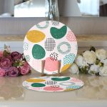 - Supla2li-7023-Gorsel3 - Realhomes Realhomes Sanatsal Modern Tasarımlı Dijital Baskılı Modern 2'li Yuvarlak Servis Altlığı - Supla Realhomes