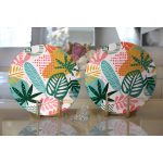 - Supla2li-7024-Gorsel2 - Realhomes  Realhomes Soyut Renkli Yaprak Motifli Dijital Baskılı Modern 2'li Yuvarlak Servis Altlığı - Supla Realhomes