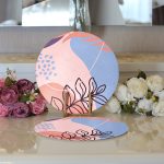 - Supla2li-7025-Gorsel3 - Realhomes  Realhomes Soyut Rengarenk Zeminde Bohem Çiçek Motifli Dijital Baskılı Modern 2'li Yuvarlak Servis Altlığı - Supla Realhomes