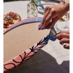 - Supla2li-7025-Gorsel4 - Realhomes  Realhomes Soyut Rengarenk Zeminde Bohem Çiçek Motifli Dijital Baskılı Modern 2'li Yuvarlak Servis Altlığı - Supla Realhomes