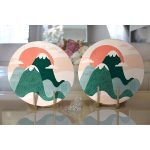 Realhomes Renkli Dağ Desenli Dijital Baskılı Modern 2'li Yuvarlak Servis Altlığı - Supla Realhomes