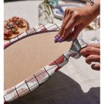 Realhomes Renkli Bohem Zeminli Kare Çizgiler Dijital Baskılı Modern 2'li Yuvarlak Servis Altlığı - Supla Realhomes