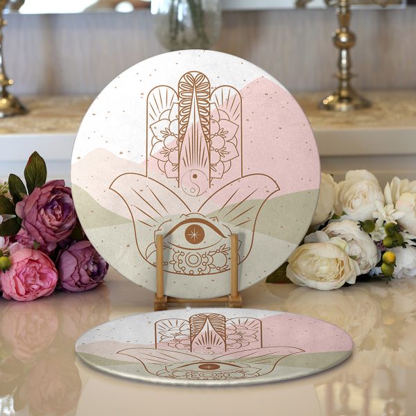 - Supla2li-7046-Gorsel1 - Realhomes  Realhomes Beyaz Zemin Üzerinde Siyah Çizgili Bal Kabağı Desenli 2'li Yuvarlak Servis Altlığı - Supla Realhomes