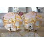 Realhomes Gold Detaylı Soyut Çizimli Dijital Baskılı Modern 2'li Yuvarlak Servis Altlığı - Supla Realhomes