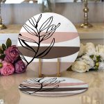 - Supla2li-7055-Gorsel1 - Realhomes Realhomes Onedraw Motifli Çiçek Dijital Baskılı Modern 2'li Yuvarlak Servis Altlığı - Supla Realhomes