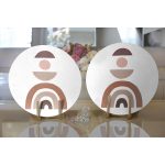 - Supla2li-7056-Gorsel2 - Realhomes Realhomes Geometrik Çizimli Soyut Renkler Dijital Baskılı Modern 2'li Yuvarlak Servis Altlığı - Supla Realhomes