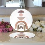 - Supla2li-7056-Gorsel3 - Realhomes Realhomes Geometrik Çizimli Soyut Renkler Dijital Baskılı Modern 2'li Yuvarlak Servis Altlığı - Supla Realhomes