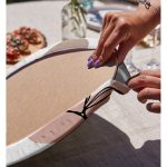 Realhomes Geometrik Desenli Yaprak Motifli Dijital Baskılı Modern 2'li Yuvarlak Servis Altlığı - Supla Realhomes