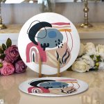 - Supla2li-7060-Gorsel1 - Realhomes Realhomes Estetik Tasarımlı Geometrik Şekiller Dijital Baskılı Modern 2'li Yuvarlak Servis Altlığı - Supla Realhomes